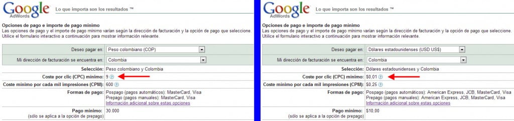 facturacion y pago con adwords