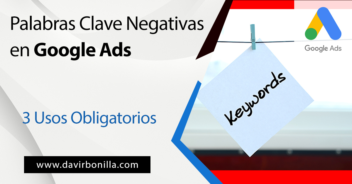 palabras clave negativas en google ads art